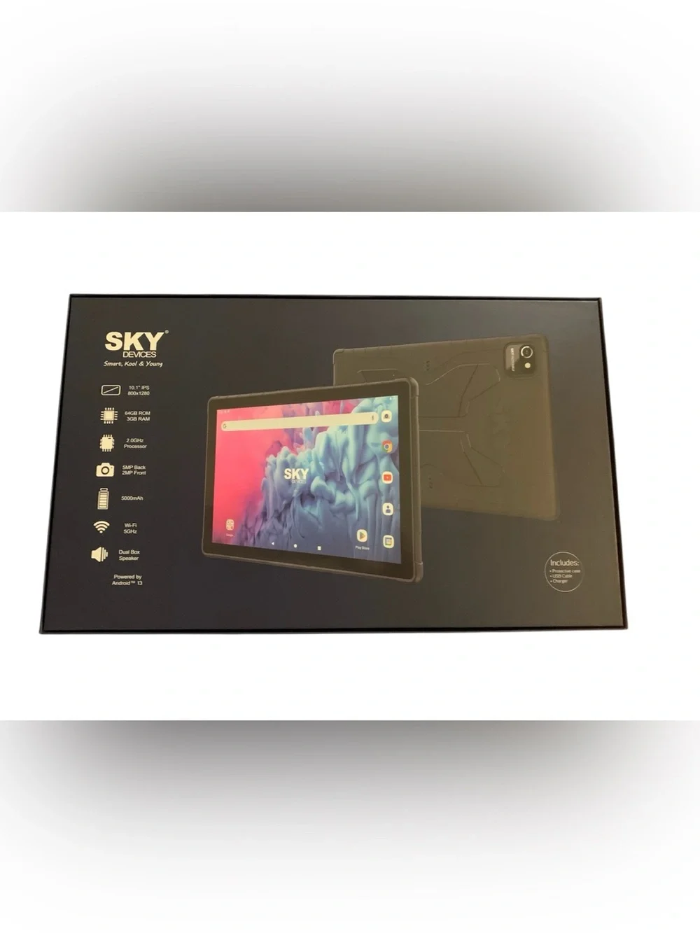 Sky Devices Tablet in Black with Gold Logo
